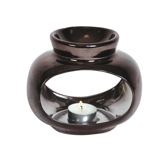 Obsidian Oval Tea Light Wax Burner