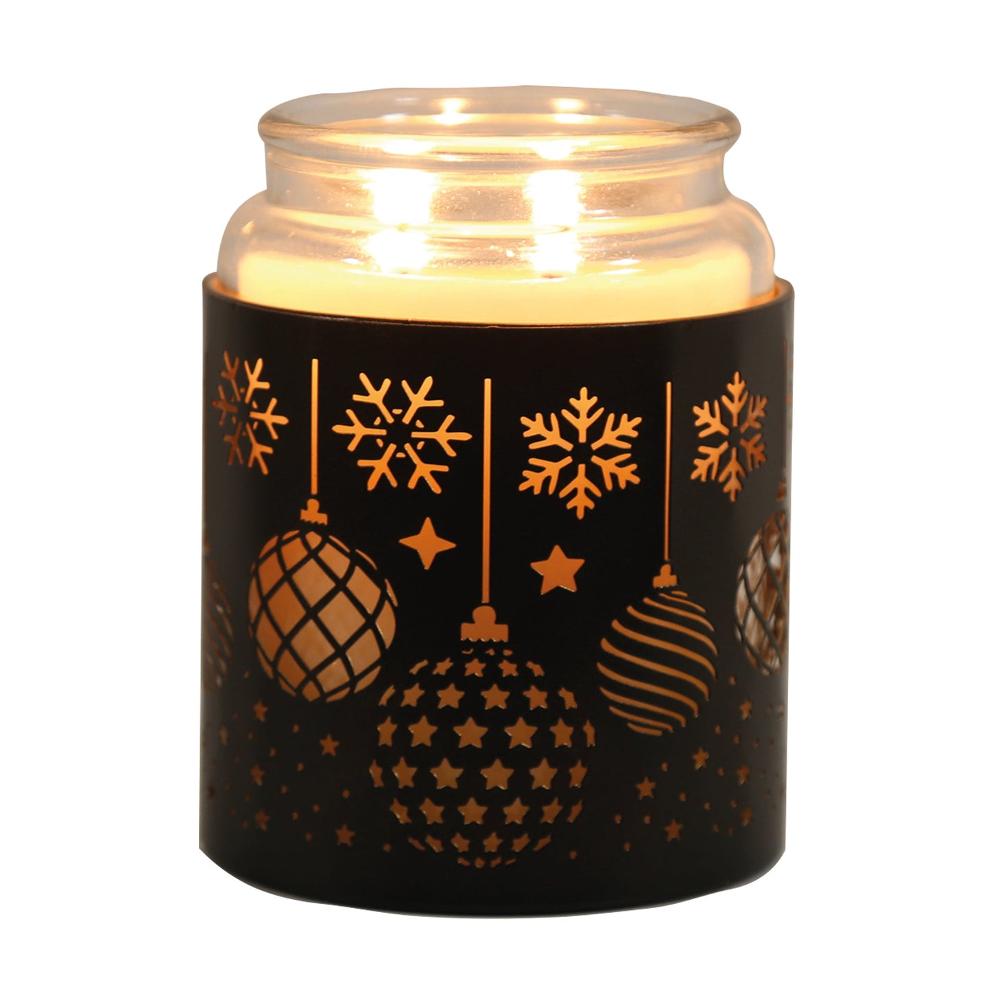 Black Silhouette Xmas Bauble Tea Light Wax Burner